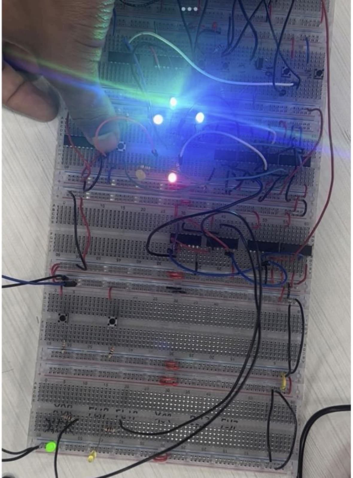 Scoreboard breadboard lit up
